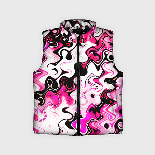 Детский жилет Абстракция разлитые краски розовый / 3D-Черный – фото 1