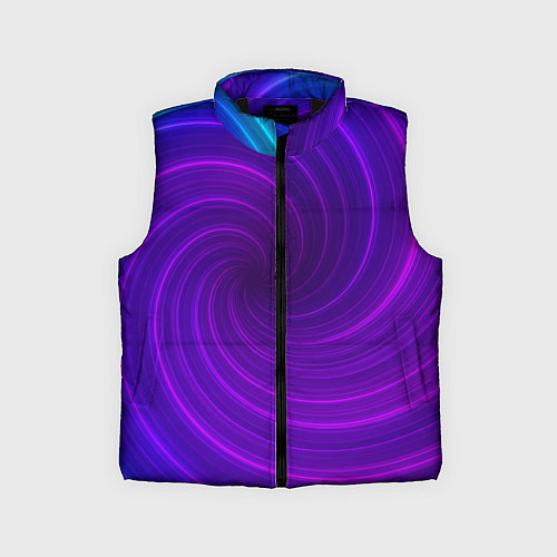 Детский жилет Фиолетовая спираль / 3D-Черный – фото 1