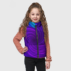 Детский жилет Фиолетовая спираль, цвет: 3D-черный — фото 2