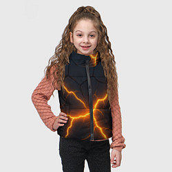 Детский жилет Молнии и черные плиты, цвет: 3D-черный — фото 2