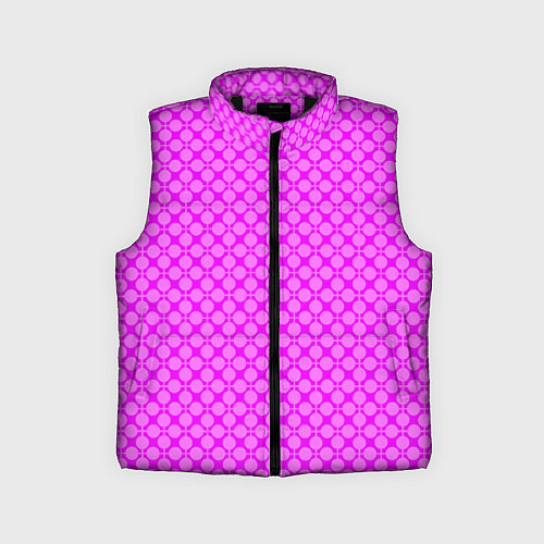 Детский жилет Неоновый малиновый розовый узор в горошек / 3D-Черный – фото 1