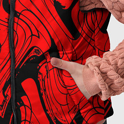 Детский жилет Чёрно-красный абстрактный линии, цвет: 3D-черный — фото 2