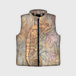 Детский жилет Стимпанк механический киберхамелеон, цвет: 3D-черный