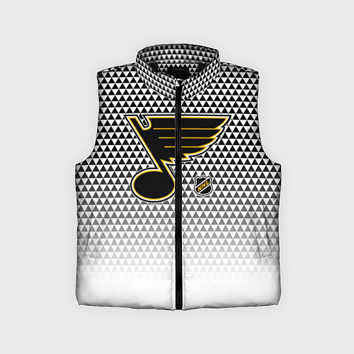 Детский жилет Сент Луис Блюз - белый градиент / 3D-Черный – фото 1