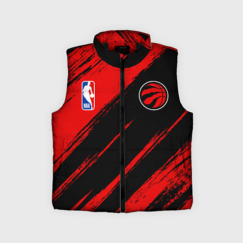 Детский жилет Торонто Рэпторс - красные потертости / 3D-Черный – фото 1