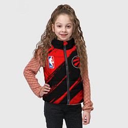 Детский жилет Торонто Рэпторс - красные потертости, цвет: 3D-черный — фото 2