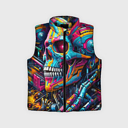 Детский жилет Cyber skull - pattern