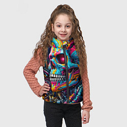 Детский жилет Cyber skull - pattern, цвет: 3D-черный — фото 2
