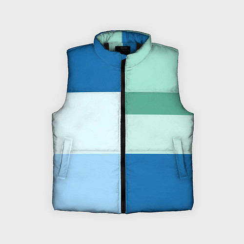 Детский жилет Мятное небо колор-блок / 3D-Черный – фото 1