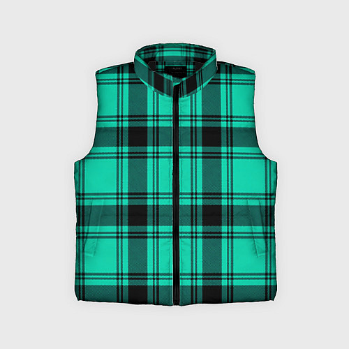 Детский жилет Checkered turquoise / 3D-Черный – фото 1