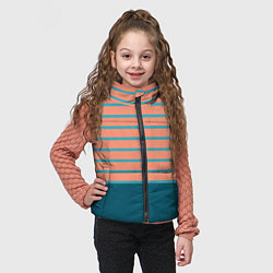 Детский жилет Полосатый мандариновый морской рассвет, цвет: 3D-черный — фото 2