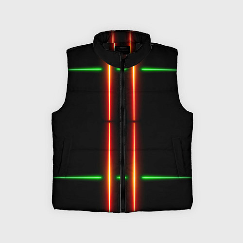 Детский жилет Neon green black red line / 3D-Черный – фото 1