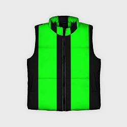 Детский жилет Color green black line
