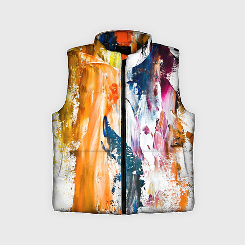 Детский жилет Разноцветные мазки кисти на палитре художника / 3D-Черный – фото 1