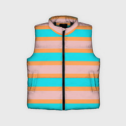 Детский жилет Полосы бирюзово-розовые