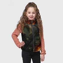 Детский жилет Разорванный камуфляж с огнем, цвет: 3D-черный — фото 2