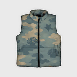 Детский жилет Подводный текстурный камуфляж, цвет: 3D-черный