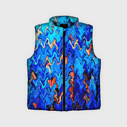 Детский жилет Сине-голубой стекающая абстракция