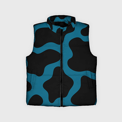 Детский жилет Синяя коровья расцветка / 3D-Черный – фото 1