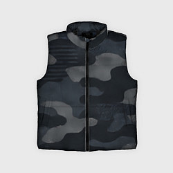 Детский жилет Текстура - камуфляжная синяя ткань
