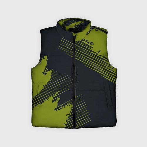Детский жилет Абстрактная текстура в зеленом / 3D-Черный – фото 1