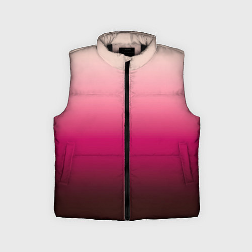 Детский жилет Градиент transcendent pink омбре / 3D-Черный – фото 1
