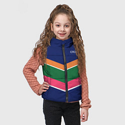 Детский жилет Тёмно-синий спорт с полосами, цвет: 3D-черный — фото 2
