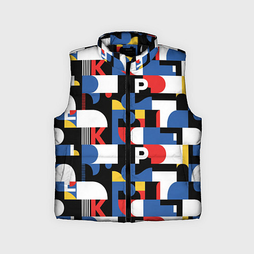 Детский жилет Геометрия букв / 3D-Черный – фото 1