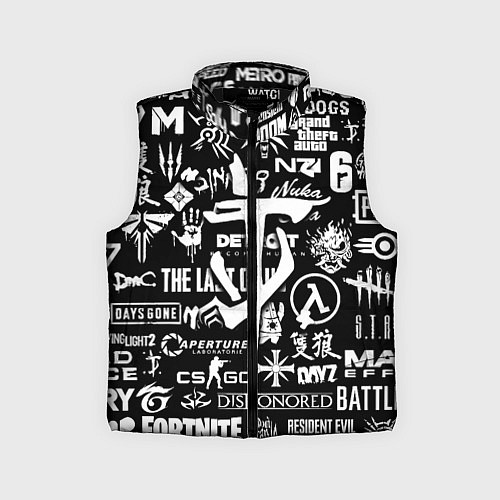 Детский жилет Doom логотипы всех игр / 3D-Черный – фото 1