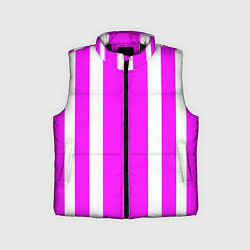 Детский жилет Color white pink stripes, цвет: 3D-черный