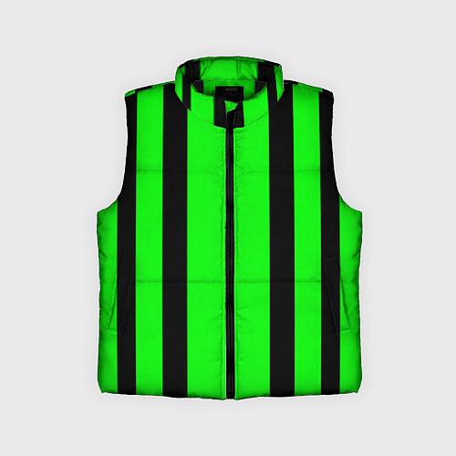 Детский жилет Color black and green stripes / 3D-Черный – фото 1