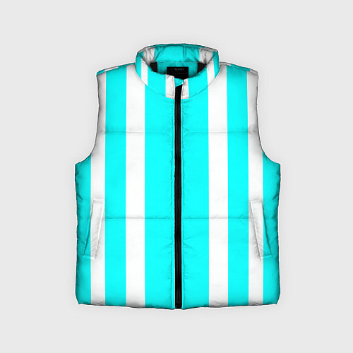 Детский жилет Color blue white stripes / 3D-Черный – фото 1