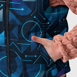 Детский жилет Футуристическая сине-фиолетовая абстракция с хакер, цвет: 3D-черный — фото 2