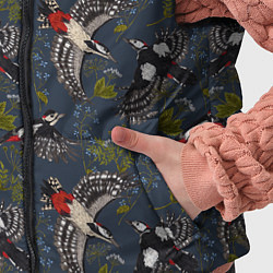 Детский жилет Дятлы и цветы, цвет: 3D-черный — фото 2