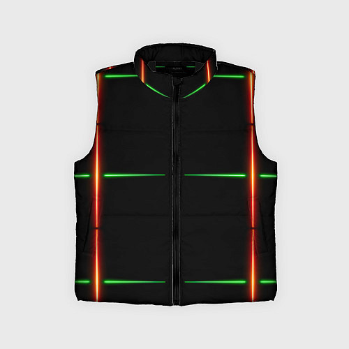 Детский жилет Color black green orange stripes / 3D-Черный – фото 1
