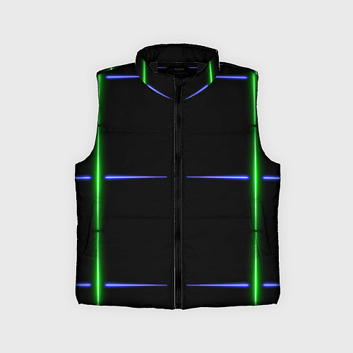 Детский жилет Color black green purple stripes / 3D-Черный – фото 1