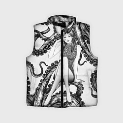 Детский жилет Junji Ito Death Stranding Tomie and octopus patter, цвет: 3D-черный