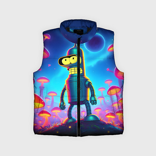 Детский жилет Сынишка Бендера в сказочном лесу светящихся грибов / 3D-Черный – фото 1