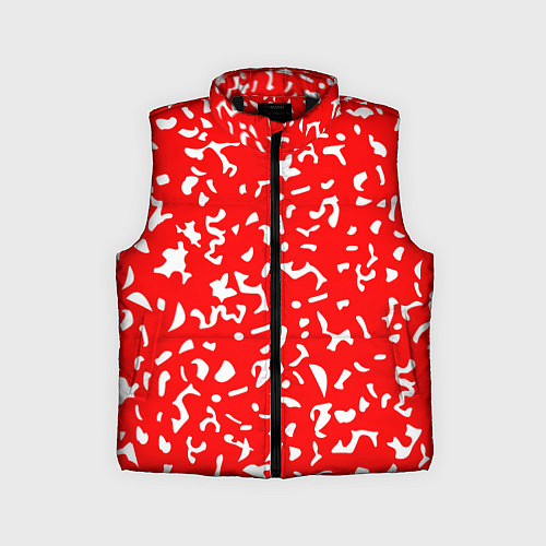Детский жилет Красный яркий камуфляж / 3D-Черный – фото 1
