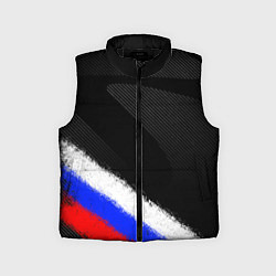 Детский жилет Спортивный триколор России, цвет: 3D-черный
