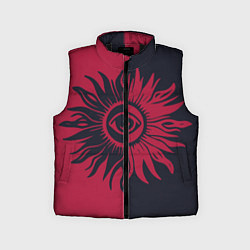 Детский жилет Солнце красно-синее, цвет: 3D-черный