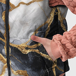 Детский жилет Мрамор белый и черный с золотом, цвет: 3D-черный — фото 2