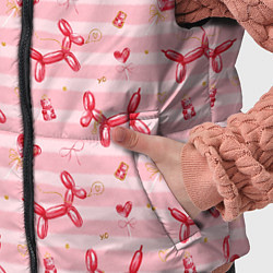 Детский жилет Красные шарики-собачки на розовых полосках, цвет: 3D-черный — фото 2