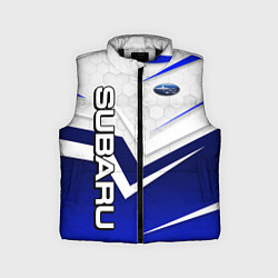 Детский жилет Субару - белый и синий, цвет: 3D-черный
