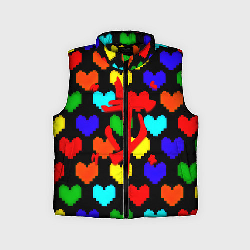 Детский жилет Doom love pixel pattern / 3D-Черный – фото 1