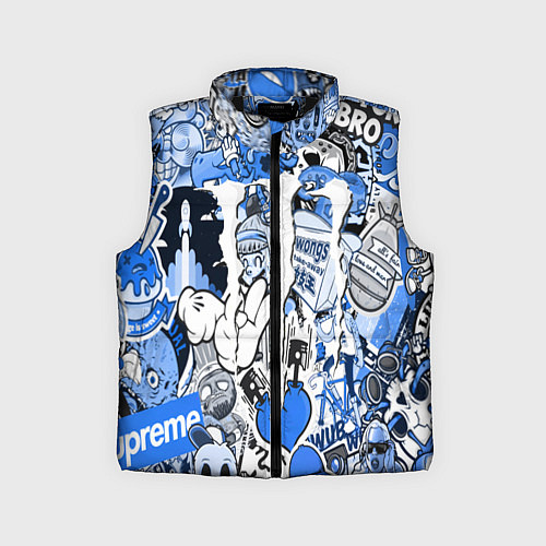 Детский жилет Monster energy sticker blue / 3D-Черный – фото 1