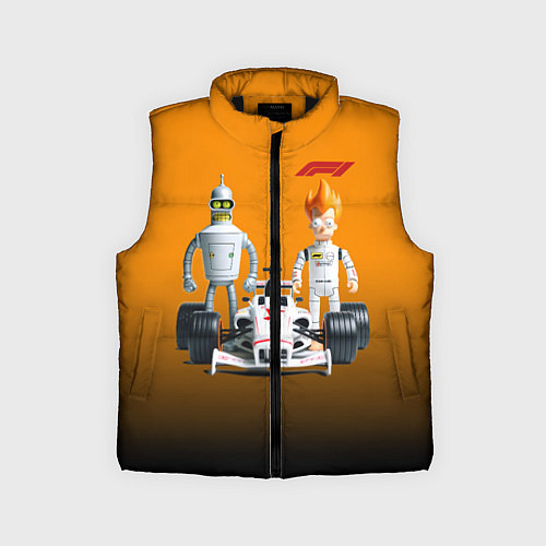 Детский жилет Механик Бендер и пилот формулы 1 Фрай / 3D-Черный – фото 1