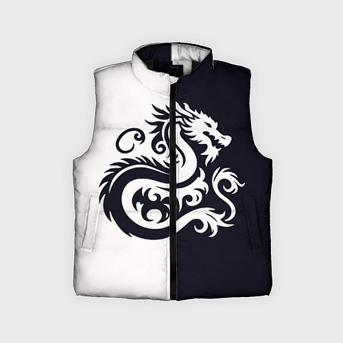 Детский жилет Дракон на темно-синем / 3D-Черный – фото 1