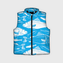 Детский жилет Рыбы в голубой воде, цвет: 3D-черный