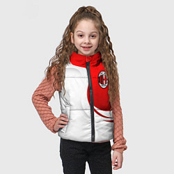 Детский жилет ФК Милан - белый и красный, цвет: 3D-черный — фото 2